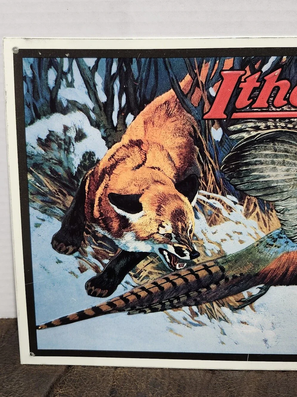 Ithaca Guns Metal Pheasant Hunting Sign